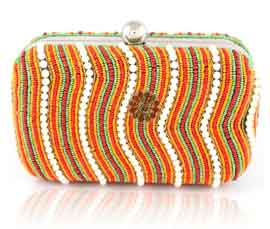 Vogue Crafts and Designs Pvt. Ltd. manufactures Magnetic Closure Beaded Clutch at wholesale price.